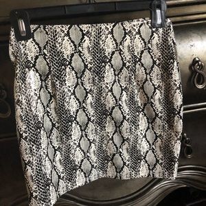 Snake skin mini skirt